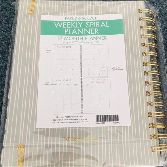 NWT 2021 Papersource Planner, Blush Stripe - Picture 8 of 11